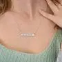 MyNameNecklace Roman Numeral Bar Necklace- Personalized Name Necklace Date Numbers Sterling Silver and Gold Plating