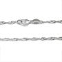 925 Sterling Silver 2 MM Singapore (Twisted Curb) Italian Chain - Lobster Claw Clasp 16-30''