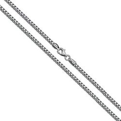 Sterling Silver 2MM Solid Franco Square Box Link Italian Chain Necklace, 16-36 Inch - Made In ITALY