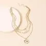Gold Layered Pendant Long Necklace - 14K Gold Plated Handmade 3 Layer Choker Necklace Chain Pendant Costume Jewelry for Women Girl Gold Layered Pendant Long Necklace - 14K Gold Plated Handmade 3 Layer Choker Necklace Chain Pendant Costume Jewelry for Women Girl