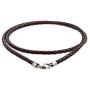 Genuine Brown Black Leather Braided Rope Weave Necklace Pendant Cord for Women for Men Silver Plated 14 16 18 20 24 Inch