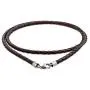 Genuine Brown Black Leather Braided Rope Weave Necklace Pendant Cord for Women for Men Silver Plated 14 16 18 20 24 Inch Genuine Brown Black Leather Braided Rope Weave Necklace Pendant Cord for Women for Men Silver Plated 14 16 18 20 24 Inch