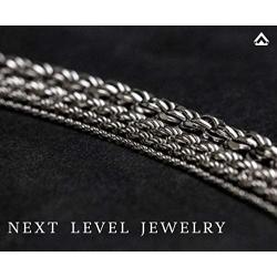 Authentic Solid Sterling Silver Rope Diamond-Cut Braided Twist Link .925 Rhodium Necklace Chains 1.5MM - 5.5MM, 16'' - 30'', Made In Italy, Men & Women, Next Level Jewelry