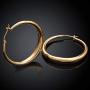 Hoop Earrings, 18K Gold Plated Rounded Hoops Earrings for Women Jewelry 1.4''