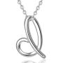 EUDORA Sterling Silver Necklace 26 Letters Alphabet Personalized Charm Pendant with 18inch O-Ring Chain