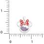 Disney Birthstone Women and Girls Jewelry Minnie Mouse Silver Plated Shaker Pendant Necklace, 18+2'' Extender