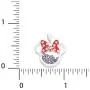 Disney Birthstone Women and Girls Jewelry Minnie Mouse Silver Plated Shaker Pendant Necklace, 18+2'' Extender