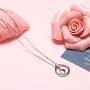 Infinity Necklace for Girlfriend/Wife, Sterling Silver Cute I Love You Heart Pendant 2 Circles Jewelry for Her, Valentines Day, Romantic Anniversary, Birthday Gift Ideas