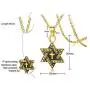 VNOX Messianic Jewish Spiritual Christian Religious Jewelry Stainless Steel Two-Tone Star of David with Cross Pendant Necklace