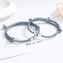 Couples Necklace Set Sun and Moon Engraved Simple Fashion Unique Magnet Attraction Design Romantic Love Stone Necklace Set for Him and Her Boyfriend Girlfriend Teens Women Men 2 pcs