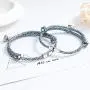 Couples Necklace Set Sun and Moon Engraved Simple Fashion Unique Magnet Attraction Design Romantic Love Stone Necklace Set for Him and Her Boyfriend Girlfriend Teens Women Men 2 pcs