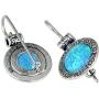 Stera Jewelry Choice of Gemstone 925 Sterling Silver Round Earrings with Ornate Floral Design