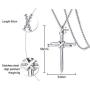3PCS Fashion Jewelry Polished Stainless Steel Nail Cross Pendant-Chain Necklace Christian Jewelry Church Baptism Gift Cross Pendant Necklaces for Men Women (Gold Silver Black)