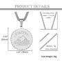 ALEXTINA Mens Stainless Steel Bible Verse Prayer Necklace Inspirational Coin Medal Pendant Christian Jewelry