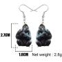 WEVENI Acrylic Orangutan Gorilla Monkey Earrings Dangle Drop Jewelry For Women Girls Ladies Gifts