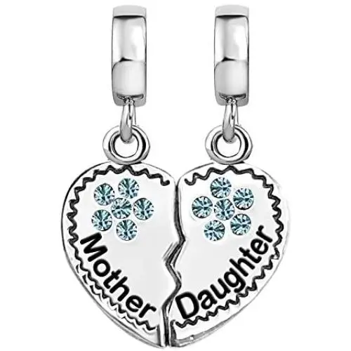 JMQJewelry Mother Love Daughter Clover Heart Dangle Birthday Birthstone Charms for Bracelets Mom Son Girl Boy Gifts JMQJewelry Mother Love Daughter Clover Heart Dangle Birthday Birthstone Charms for Bracelets Mom Son Girl Boy Gifts