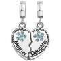 JMQJewelry Mother Love Daughter Clover Heart Dangle Birthday Birthstone Charms for Bracelets Mom Son Girl Boy Gifts