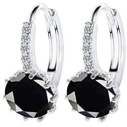 Emesly Rhodium Plated Cubic Zirconia Crystal Dangle Earrings for Women; Nickel & Lead Free, Hypoallergenic Long Lasting Finish; Perfect Jewelry Gift for Women & Girls