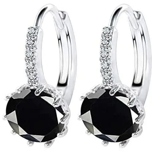 Emesly Rhodium Plated Cubic Zirconia Crystal Dangle Earrings for Women; Nickel & Lead Free, Hypoallergenic Long Lasting Finish; Perfect Jewelry Gift for Women & Girls Emesly Rhodium Plated Cubic Zirconia Crystal Dangle Earrings for Women; Nickel & Lead Free, Hypoallergenic Long Lasting Finish; Perfect Jewelry Gift for Women & Girls