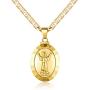 Barzel Baby Jesus Necklace for Women, Men, Boys, and Girls 18K Gold Plated Flat Mariner/Marina 060 3MM Chain Necklace with Baby Jesus/Divinio Nino Pendant