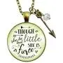 Gutsy Goodness Though She Be But Little Necklace Shakespeare Fierce Quote Arrow Jewelry 24''
