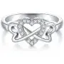 BORUO 925 Sterling Silver Ring, High Polish Cubic Zirconia Infinity and Heart Tarnish Resistant Comfort Fit Ring BORUO 925 Sterling Silver Ring, High Polish Cubic Zirconia Infinity and Heart Tarnish Resistant Comfort Fit Ring