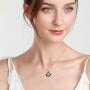 Snake Necklace Sterling Silver Animal Pendant with Color Change Circle Crystal, Jewelry Collection for Women Girls