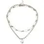 Multilayer Safety Pin Pendant Necklace Cuban Thick Silver Color Metal Beads Necklace Punk Gothic Hip Hop Safety Pin Collar Choker for Women Girl Jewelry