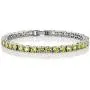Gem Stone King 12.00 Ct Round Cut Canary Yellow Cubic Zirconias CZ 7inches Tennis Bracelet 7 Inch
