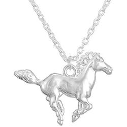 Lucky Running Horse Pendant Necklace Stud Earrings Jewelry Set for Women Girls Kids Cute Wedding Animal Jewelry Party Gift-2