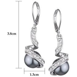 Yoursfs Leverback Earrings for Women With Pearl dangle earrings 18K Gold Plated Bridal Jewelry