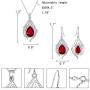 EleQueen 925 Sterling Silver Cubic Zirconia Teardrop of Angel Bridal Pendants Necklace Hook Earrings Sets