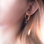 MOLAH 925 Silver Multi-use Hoop Sade Earrings 7-7.5mm Cultured Freshwater Drop White and Black Peacock Pearl 4-in-1 Yellow Gold Plated
