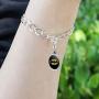 GRAPHICS & MORE Batman Classic Bat Shield Logo Antiqued Bracelet Pendant Zipper Pull Oval Charm with Lobster Clasp