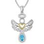 RMREWY Guardian Angel Necklace 925 Sterling Silver Angel with Heart Pendant Necklace Celtic Knot Angel Wing Jewelry Gifts for Women Girlfriend