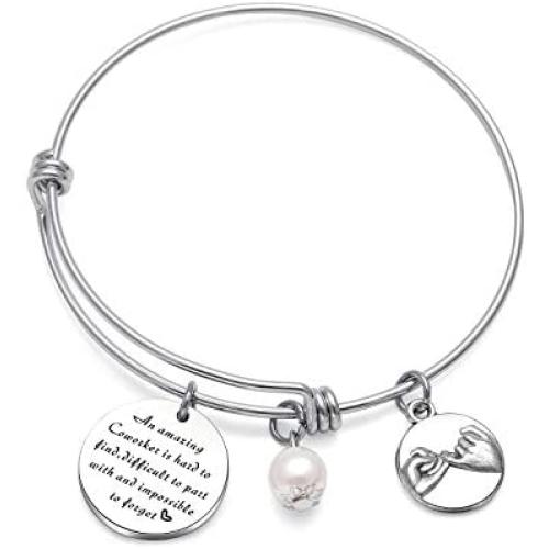 Coworker Leaving Gifts Goodbye Farewell Gift An Amazing Coworker is Hard to Find Difficult to Part with and Impossible to Forget Bangle Keychain Gfts for Coworkers,Business Partner,Boss,Friends