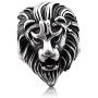 Gungneer Lion Head Ring Stainless Steel King Hip Hop Biker Accessory Mens Protection Strength Jewelry