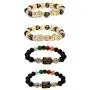 4Pcs Pi Xiu Pi Yao Feng Shui Bracelets Five Element Chinese Zodiac Black Obsidian Prosperity Good Luck Wealth Dragon Bangle Adjustable Elastic for Women Men Jewelry 4Pcs Pi Xiu Pi Yao Feng Shui Bracelets Five Element Chinese Zodiac Black Obsidian Prosperity Good Luck Wealth Dragon Bangle Adjustable Elastic for Women Men Jewelry