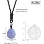 OCARLY Natural Blue Race Agate Drop Pendant Cord Necklace Healing Stone Crystal Mineral Gemstone Chakra Protection Rock Jewelry OCARLY Natural Blue Race Agate Drop Pendant Cord Necklace Healing Stone Crystal Mineral Gemstone Chakra Protection Rock Jewelry