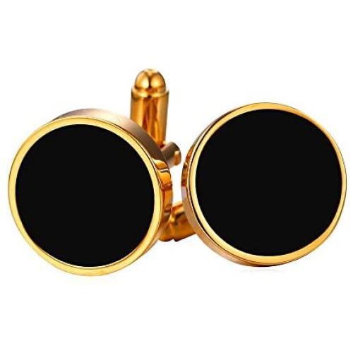 U7 Men Women Simple Cufflinks Modern Tuxedo Shirt Studs 18K Gold/Platinum Plated Cuff Links