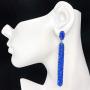 Long Rhinestone BIG BLING Large Fancy Unique Formal Prom Dangle Drop Post Earrings