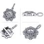 Forever Love Dancing Stone Flower Pendant Necklace, Sterling Silver & Swarovski Zirconia