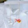 DAMLENG Funny Cute Acrylic Resin Simulation Fish in Bag Dangle Earrings Unique Asymmetry Lightweight Goldfish Dangle Drop Earrings Jewelry Gift for Girls Women