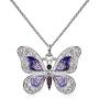 ORIONE 1Pcs Beautiful Alloy Rhinestone Butterfly Long Necklaces Fashion Enamel Butterfly Necklace for Women Girls
