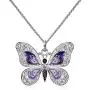 ORIONE 1Pcs Beautiful Alloy Rhinestone Butterfly Long Necklaces Fashion Enamel Butterfly Necklace for Women Girls