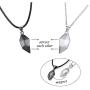 Jovivi 2 Pcs Heart Necklace for Couples Black White Matching Pendant Friendship Distance Magnetic Love Heart Jewelry for Boyfriend Girlfriend Valentines Gifts