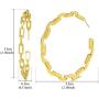 TTOCH Link Chain Hoop Earrrings Minimalist Earrings Gold Paperclip 14K Gold Plated Sterling Silver Open Hoops for Women 