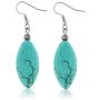 Gem Stone King 24 Inch Simulated Turquoise Howlite Necklace for Women with Heart Shape Pendant and Earring Set