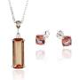 ATTA GEMS Simulated Diaspore Solid Silver Jewelry Suit for Women Change Color Stud Earrings and Pendant Necklaces
