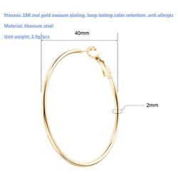 4 Pairs Upgrade Big Hoop Earrings, stainless steel Steel Hoop Earrings 18K Gold Plated Rose Gold Plated Silver for Women Girls Sensitive Ears(4 Colors Set)